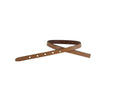 Leather cord strand for buckle clasp 230x6mm. Light brown-black edges. Best Quality