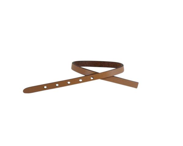 Leather cord strand for buckle clasp 230x6mm. Light brown-black edges. Best Quality