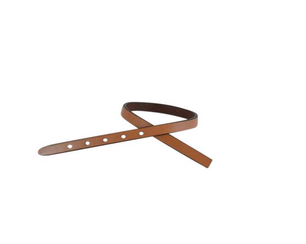 Leather cord strand for buckle clasp 230x6mm. Camel-black edges. Best Quality