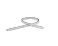 Leather cord strand for buckle clasp 230x6mm. White-black edges. Best Quality