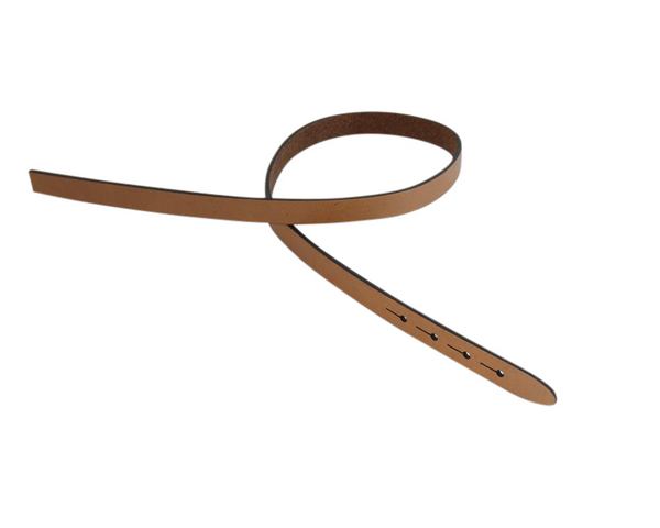 Leather cord strand for buckle clasp 430x10mm. Light Brown-black edges. Best Quality