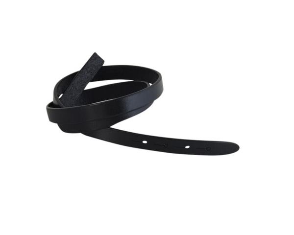 Leather cord strand for buckle clasp 590x10mm. Black-black edges. Best Quality