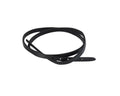 Leather cord strand for buckle clasp 590x6mm. Black-black edges. Best Quality