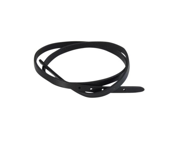 Leather cord strand for buckle clasp 590x6mm. Black-black edges. Best Quality