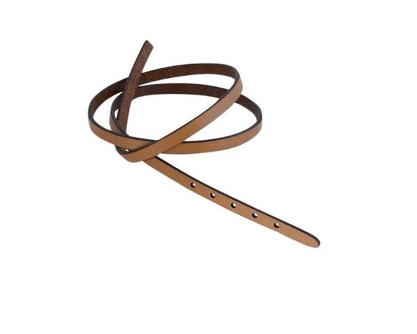 Leather cord strand for buckle clasp 590x6mm. Light Brown-black edges. Best Quality