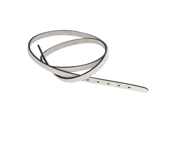 Leather cord strand for buckle clasp 590x6mm. White-black edges. Best Quality