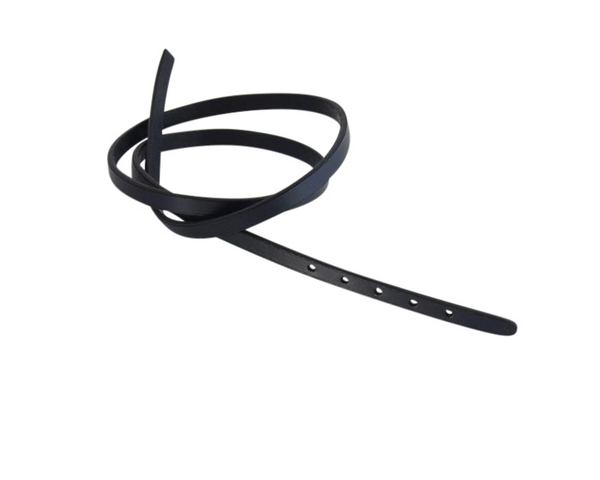 Leather cord strand for buckle clasp 590x6mm. Navy Blue-black edges. Best Quality