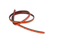 Leather cord strand for buckle clasp 590x6mm. Orange-black edges. Best Quality
