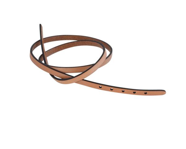 Leather cord strand for buckle clasp 590x6mm. Natural-black edges. Best Quality