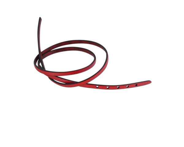 Leather cord strand for buckle clasp 590x5mm. Red-black edges. Best Quality