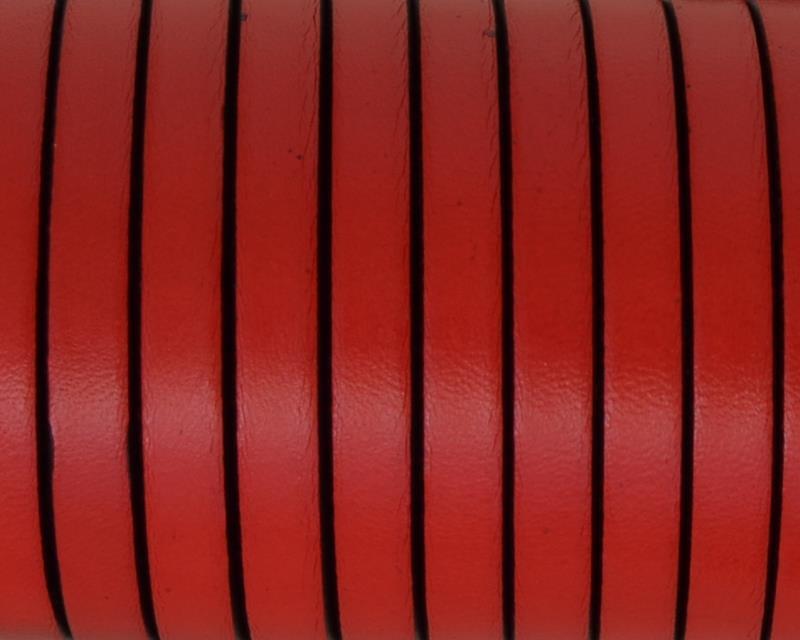 Flat leather cord 6x1.5mm. Red-Black edges. Best Quality