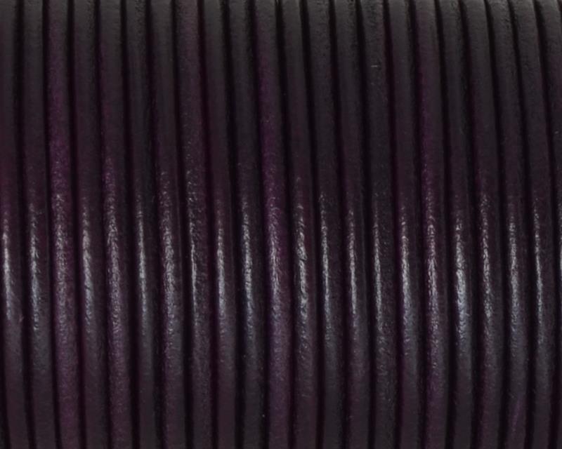 Round Leather cord 2.5mm. Plum. Best Quality.