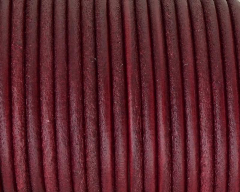 Rounud Leather cord 3mm. Burdeous. Best Quality