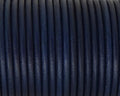 Rounud Leather cord 3mm. Navy Blue. Best Quality
