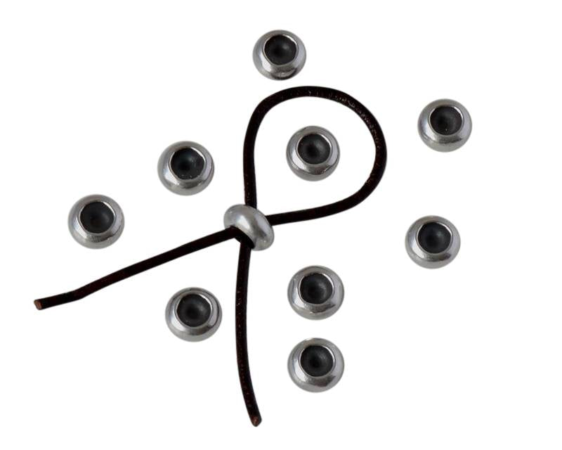 Metal bead Brass bead stopper 5.7x3.1mm. Silver. Inn.1.2mm
