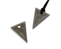 Metal pendant Zamak triangule 20x15mm. Silver. Inn.2mm