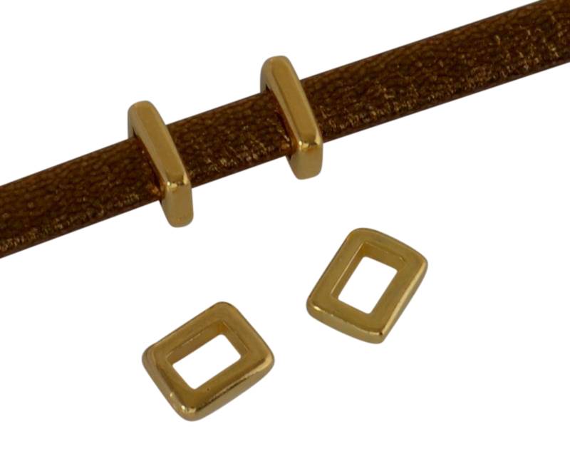 Metal bead Zamak slider parallel 5.3x4.2mm. Gold. Inn.3x2mm