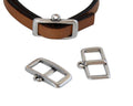 Zamak for 5-6mm leatehr. 17.7x11.5mm.Silver. 6x5.5mm