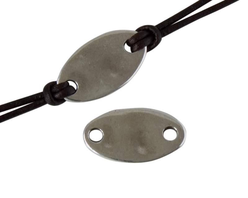 Metal connnector Zamak oval 19x11mm. Silver. Inn.2mm