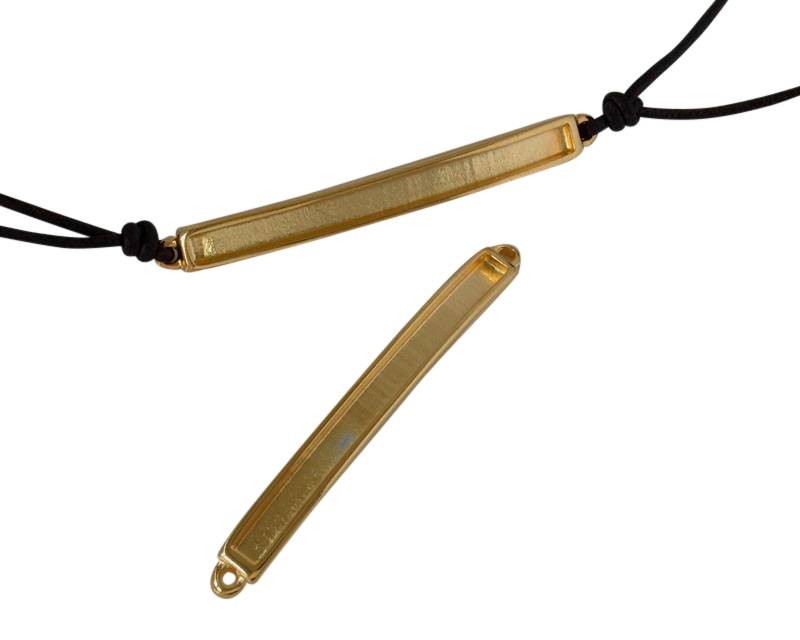 Zamak connector 52x5.5mm. For 3mm leather. Gold. Inn.1.5mm