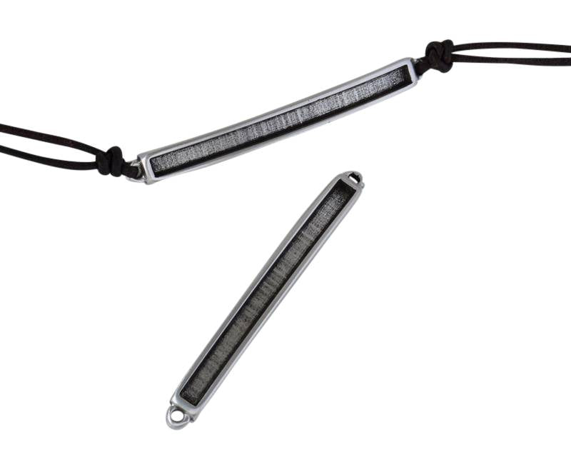 Zamak connector 52x5.5mm. For 3mm leather. Silver. Inn.1.5mm