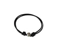 Paddle bracelet with 2mm leather and adjustable. Black. Best Quality