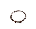 Paddle bracelet with 2mm leather and adjustable. Hazelnut.Best Quality