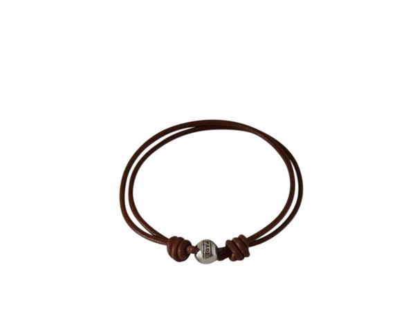Paddle bracelet with 2mm leather and adjustable. Hazelnut.Best Quality