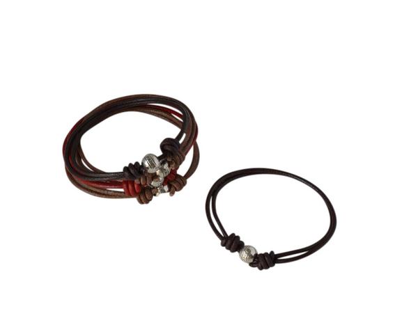 Paddle bracelet with 2mm leather and adjustable. MIX. Best Quality