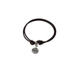 Paddle bracelet with 2mm leather and adjustable.Dark Brown.Best Qual.