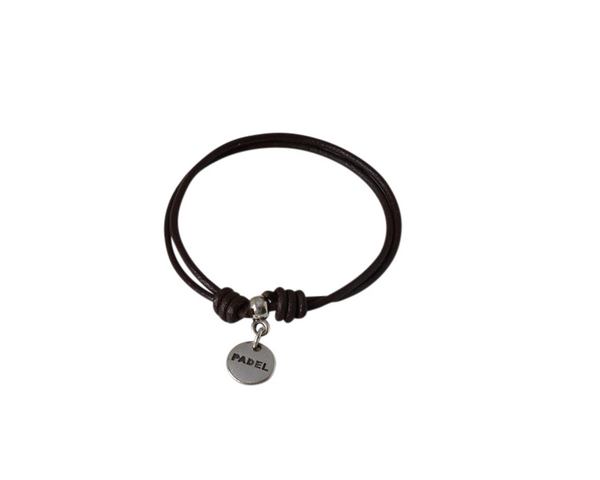 Paddle bracelet with 2mm leather and adjustable.Dark Brown.Best Qual.