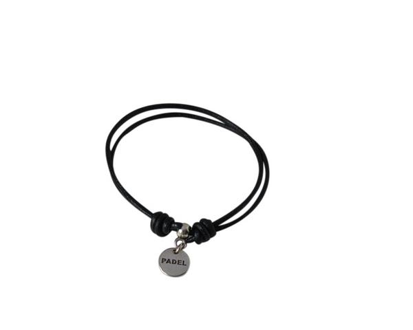 Paddle bracelet with 2mm leather and adjustable. Black. Best Quality