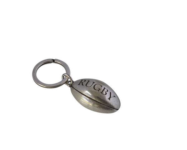 Rugby Key chain. Ball 38x24x12mm. Silver