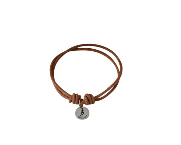 Running bracelet with 2mm leather. Adjustable.Natural.Best Quality