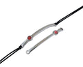 SWAROVSKI and metal connector. 43x5mm. Silver-Padparascha. Inn.1.5mm