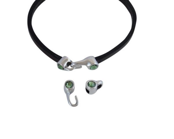 SWAROVSKI and metal clasp 11x4.5mm with end cap coin. Gold-Erinite. Inn.3x2mm