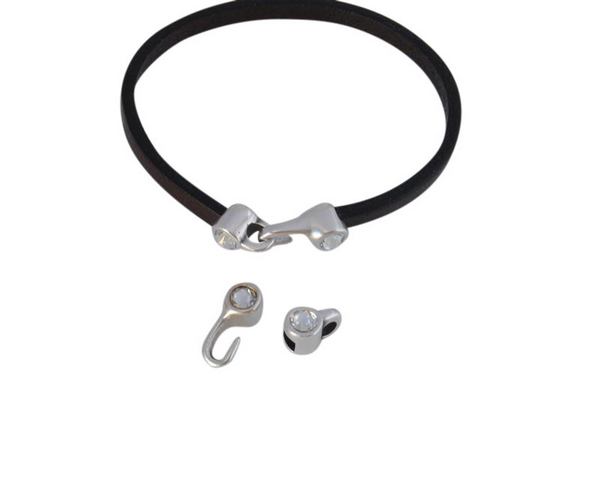 SWAROVSKI and metal clasp 11x4.5mm with end cap coin. Gold-Crystal. Inn.3x2mm