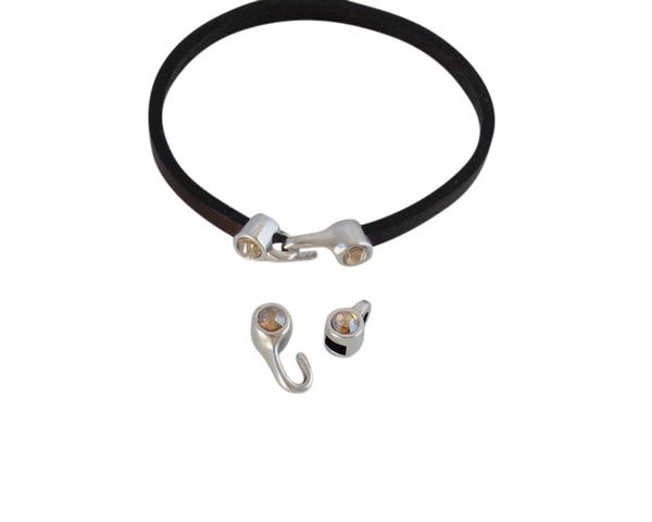 SWAROVSKI and metal clasp 11x4.5mm with end cap coin. Gold-Golden Shadow. Inn.3x2mm