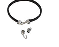 SWAROVSKI and metal clasp 11x4.5mm with end cap coin. Silver-Black Diamond. Inn.3x2mm