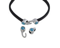 SWAROVSKI and metal clasp 11x4.5mm with end cap coin. Gold-Azure Blue. Inn.3x2mm