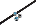 SWAROVSKI and Zamak Slider. 6x4mm. Silver-Azure Blue. Inn.3x2mm