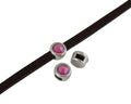 SWAROVSKI and Zamak Slider. 6x4mm. Silver-PeonyPin. Inn.3x2mm