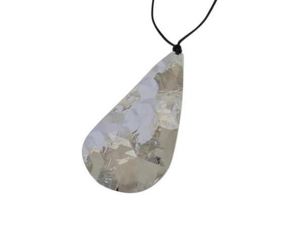 Tear pendant Brass 69x38mm. Shiny Silver. Inn.1.5mm. Top Quality
