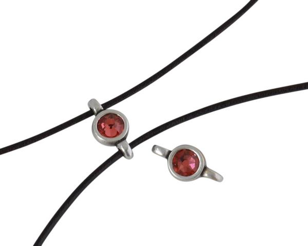 Swarovski and metal connector 10x5mm. Silver-Padparadcha.Inn.2m
