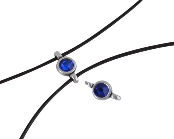 Swarovski and metal connector 10x5mm. Silver-Majestic Blue.Inn.2m