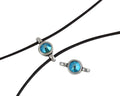 Swarovski and metal connector 10x5mm. Silver-Blue Zircon Shimmer.Inn.2m