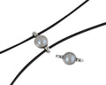 Swarovski and metal connector 10x5mm. Silver-Grey Light Pearl.Inn.2m