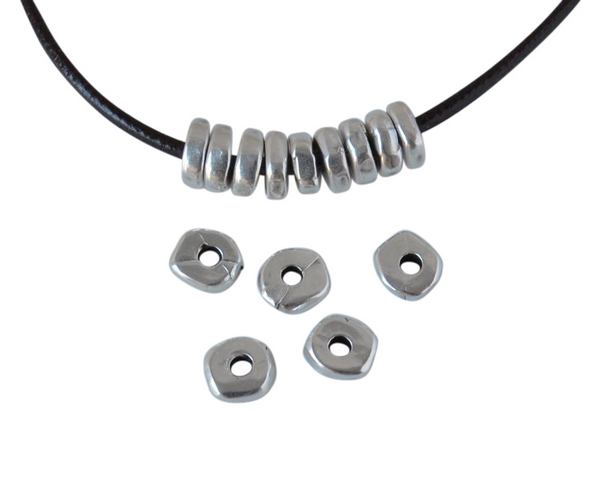 Metal bead Rondell Zamak. 5x1.8mm. Silver. Inn.1.5mm