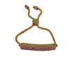 Stainless Steel chain bracelet with extender chain and rhinestone. 2.5mm chain. Gold. 8 Inch. Ajustable.