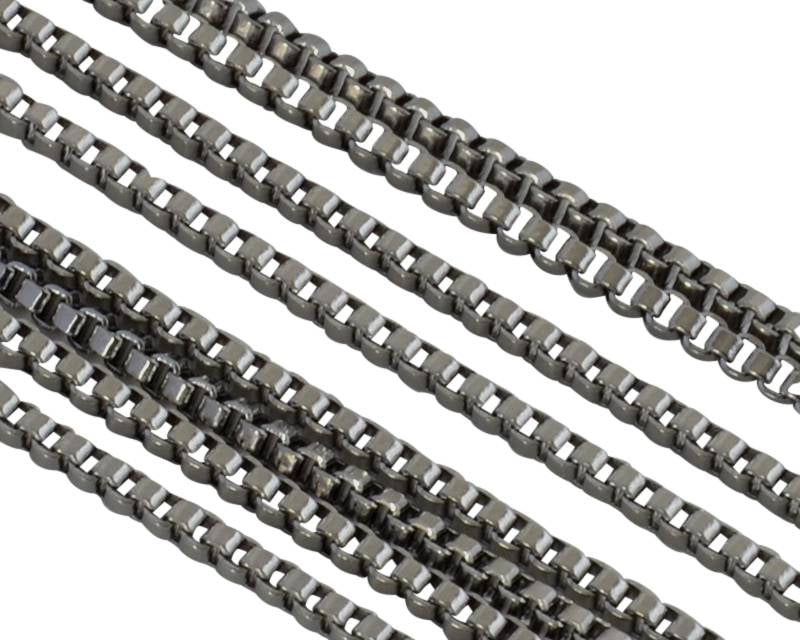 Stainless Steel Square Chain 1.1mm. Stainless Steel 304. Silver